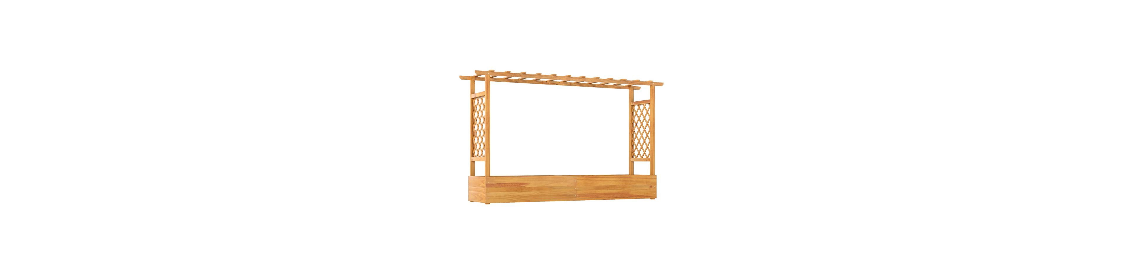 Slickblue Outdoor 45 Inch Wooden Raised Planter Bed with Trellis