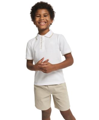 Boys' 2T-7 Logo Polo Shirt and Twill Shorts, 2-Piece Set