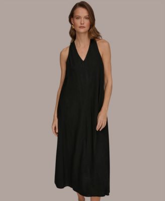 Donna Karan Weekend - Women's V-Neck Midi Dress