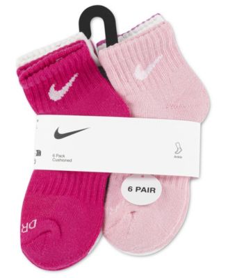 Boys' 5-7 Swoosh Logo Ankle Socks, 6-Pack