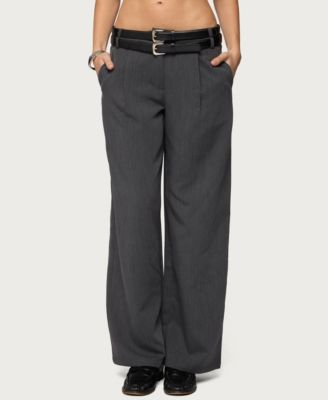 Women's Andy Double Belt Straight Leg Tailored Pants