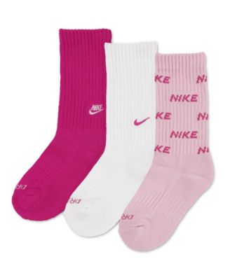 Kids' 5-7 Embroidered Logo Crew Socks, 3-Pack