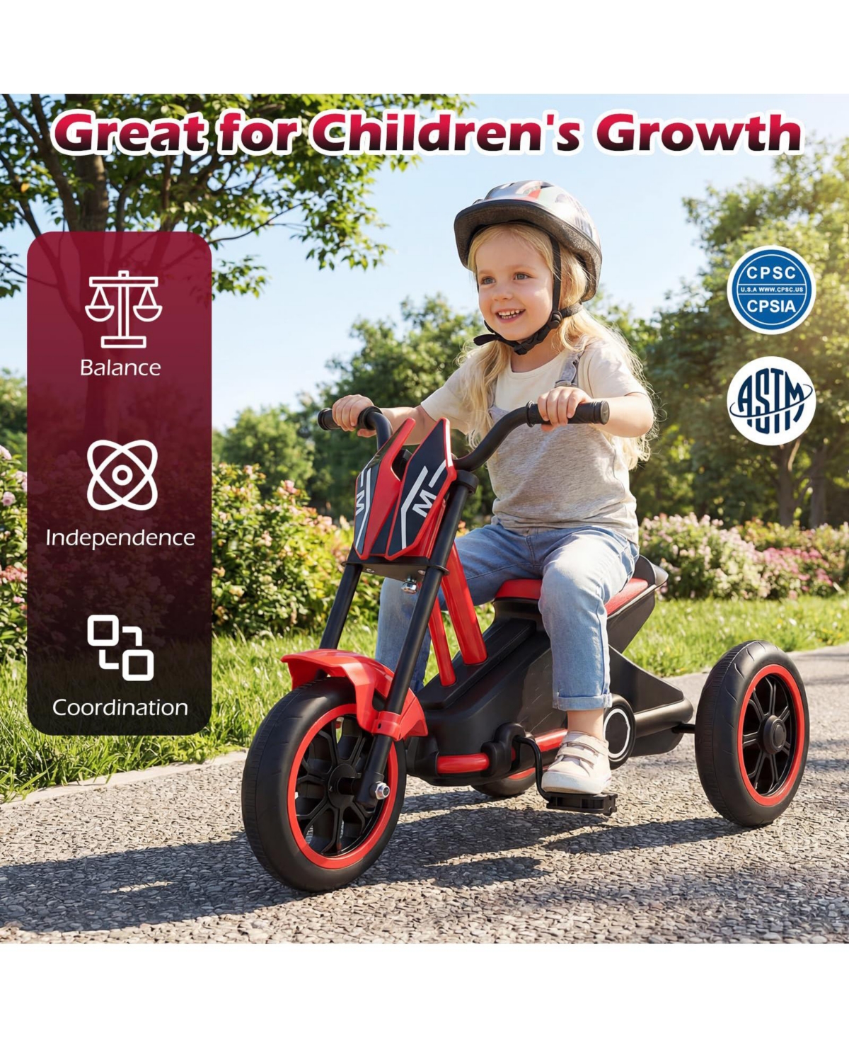 Mecale Kids Tricycle 3-Wheel Toddler Bike with Foot Pedals Forward Backward