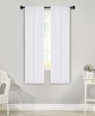 Solid Machine Room Darkening Blackout Curtains with Back Tabs, Set of 2