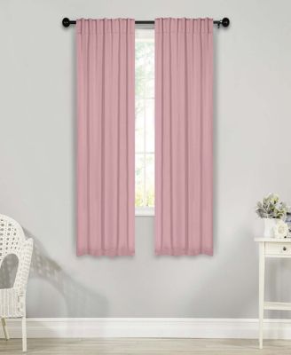 Solid Machine Room Darkening Blackout Curtains with Back Tabs, Set of 2
