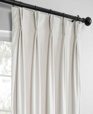 French Pleat Heritage Plush Velvet Room Darkening Curtain