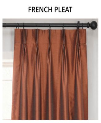French Pleat Vintage Textured Faux Dupioni Silk Blackout Curtain