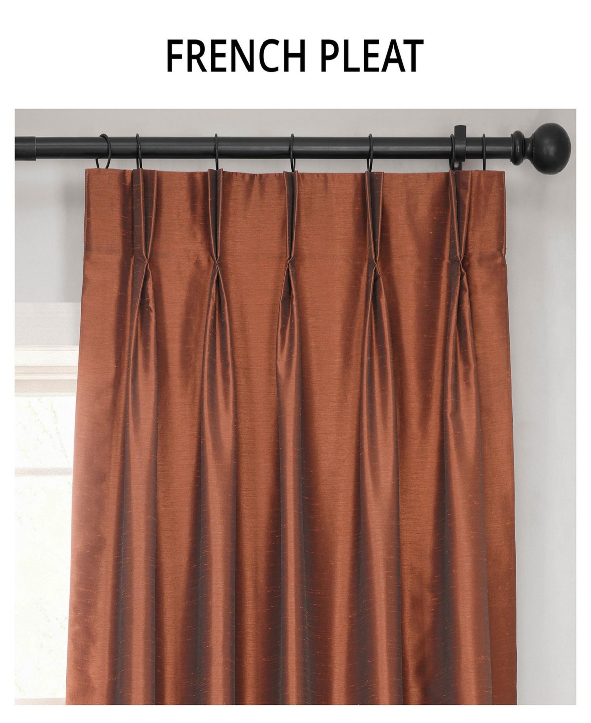 Half Price Drapes French Pleat Vintage Textured Faux Dupioni Silk Blackout Curtain
