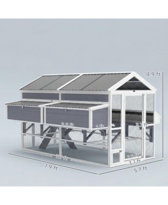 Chicken Coop, Wooden Hen House with Feeders and Nesting Boxes