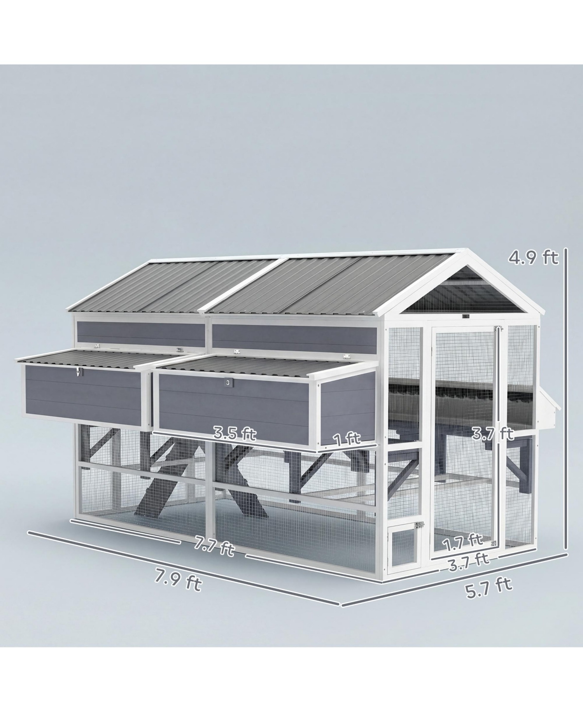PawHut Chicken Coop, Wooden Hen House with Feeders and Nesting Boxes
