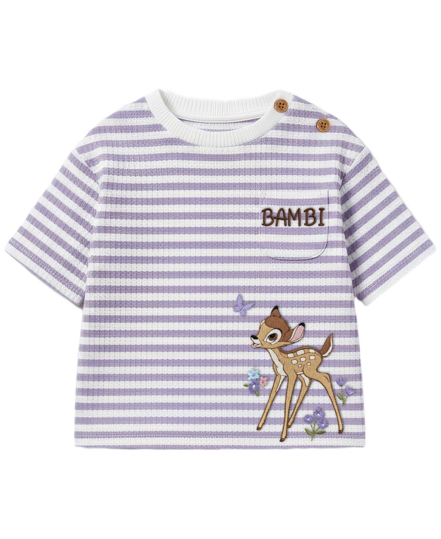 Детский комплект Disney Bambi для девочки: футболка и шорты на резинке, 2 предмета, цвет: Фиолетовый — фото 3