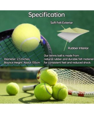 Pack of 30 Advanced Training Tennis Balls for Beginners Practice Balls with Durable Felt and Mesh Carrying Bag for All Court Play