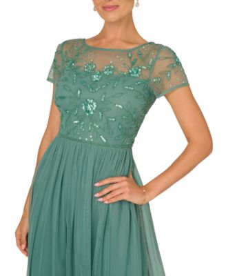 Petite Beaded Mesh Maxi Dress