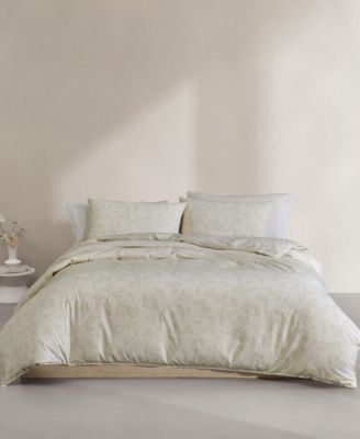 Leaves Washed Percale 3-Pc. Comforter Set, Queen