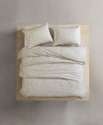 Leaves Washed Percale 3-Pc. Comforter Set, King