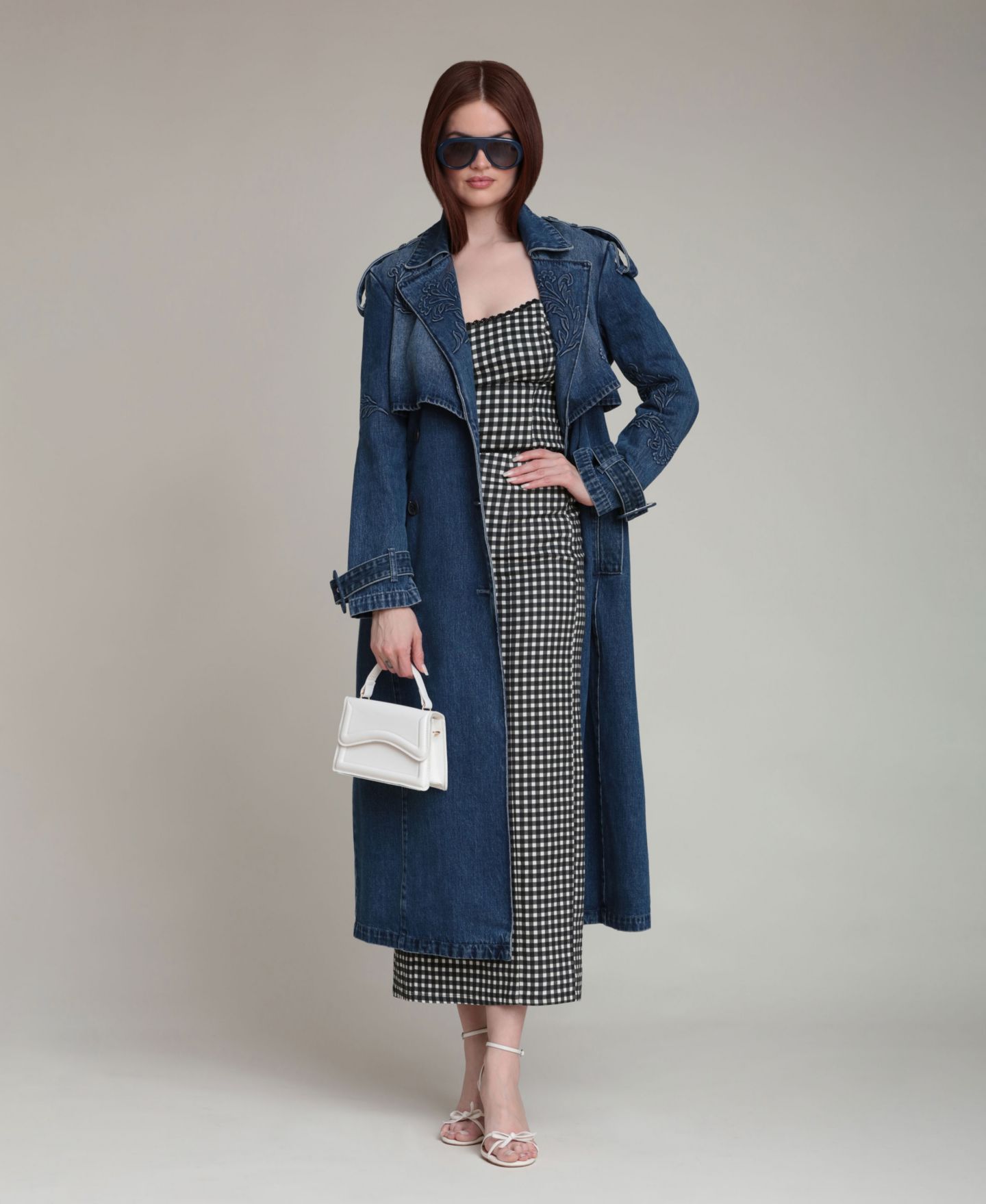 Женское пальто Avec Les Filles Long-Sleeve Embossed Trench, цвет: Варёный — фото 6