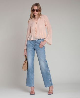 Women's Mid-Rise Stone Embellished Jeans