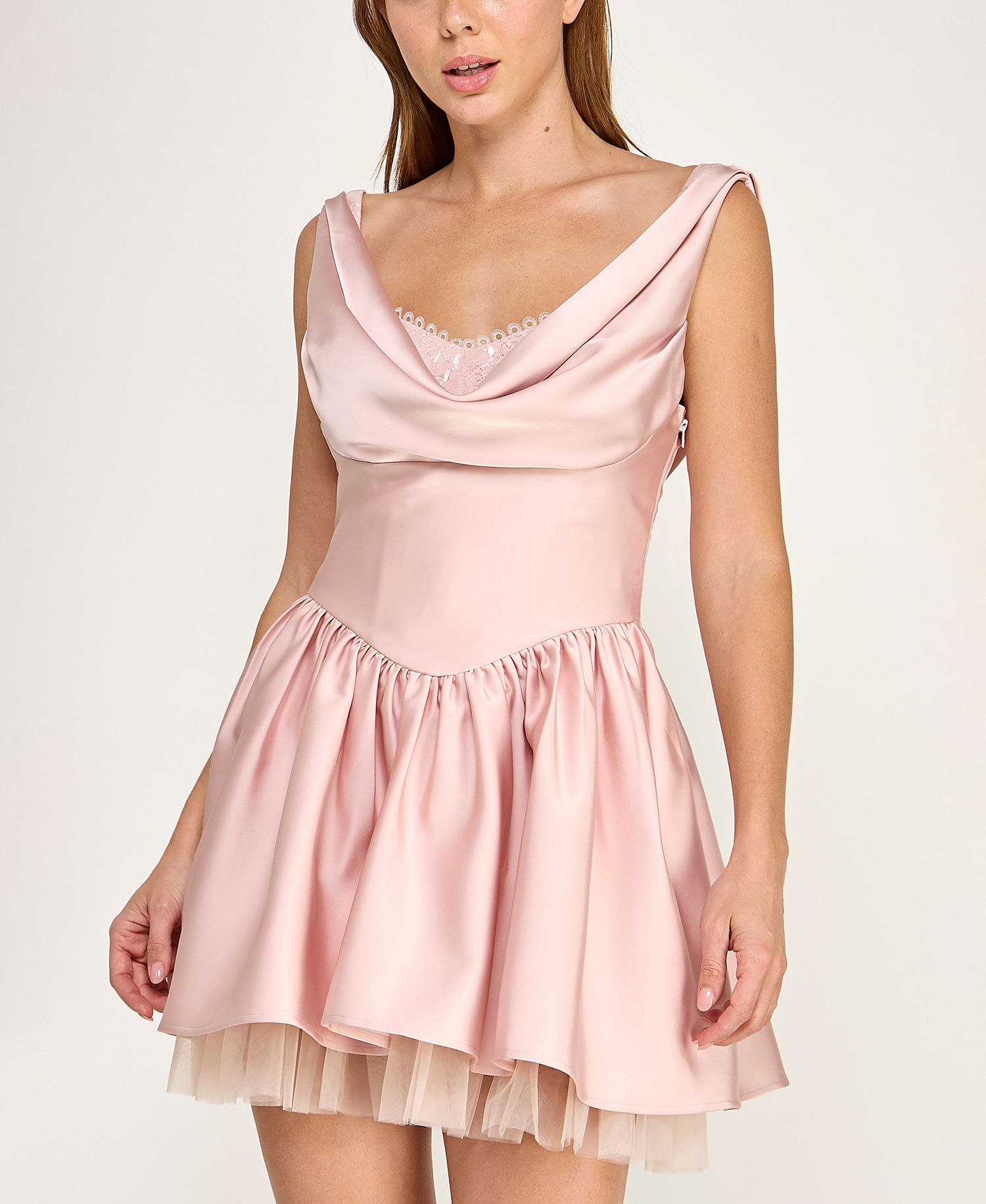 SENI & CAD Women's Juniors' Cowl Neck Short Dress only