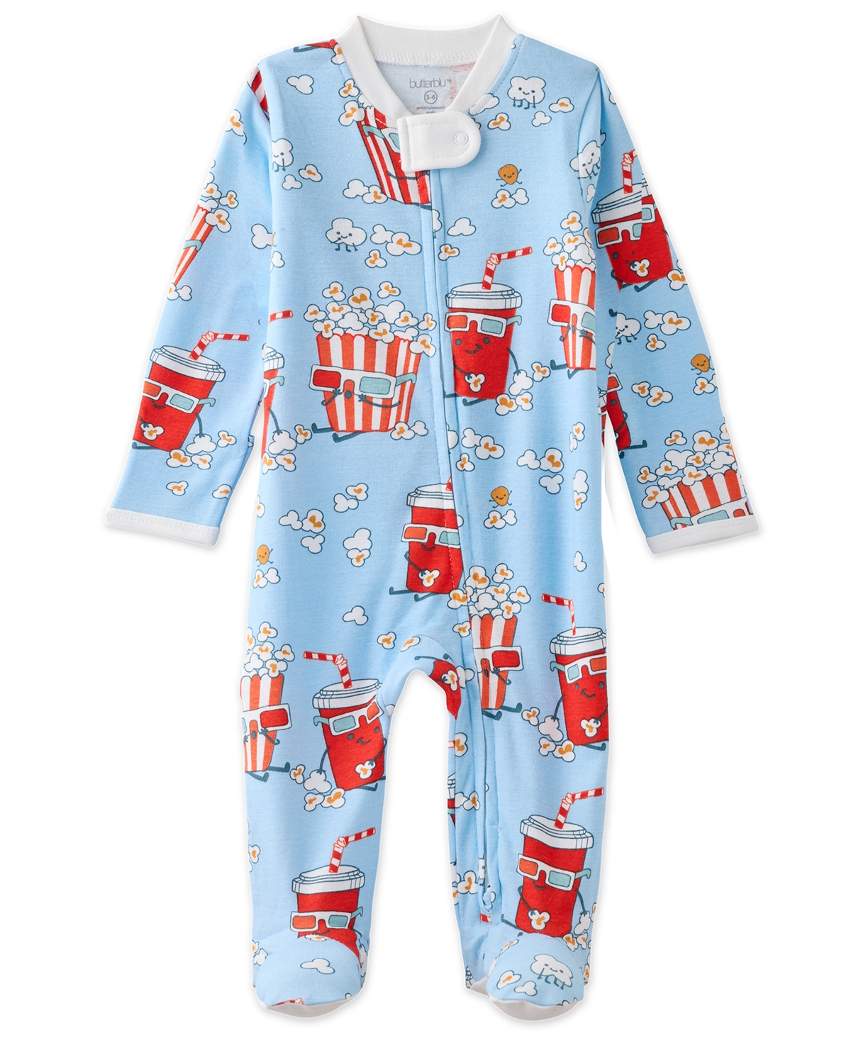 Butterblu Baby Boys' And Baby Girl's Scout 2-way Zip Footed Coveralls In Butter Together