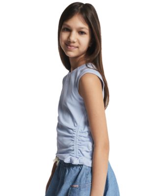 Girls' 7-16 CK Side Ruched Round Neck T-Shirt
