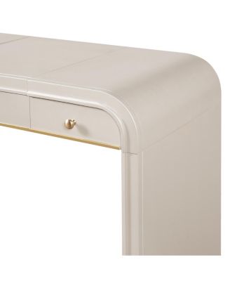 Classic Wood Vanity Desk with Flip Mirror & 2 Drawers, Champagne