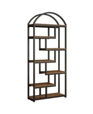71" Tall Arched Bookshelf Set of 2, Industrial Etagere Bookcase with Open Display Shelves, Floor Stand Storage Organizer Shelving