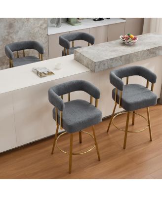 TS Modern decorative chair, living room side chair with gold legs, no wheels, 2PC