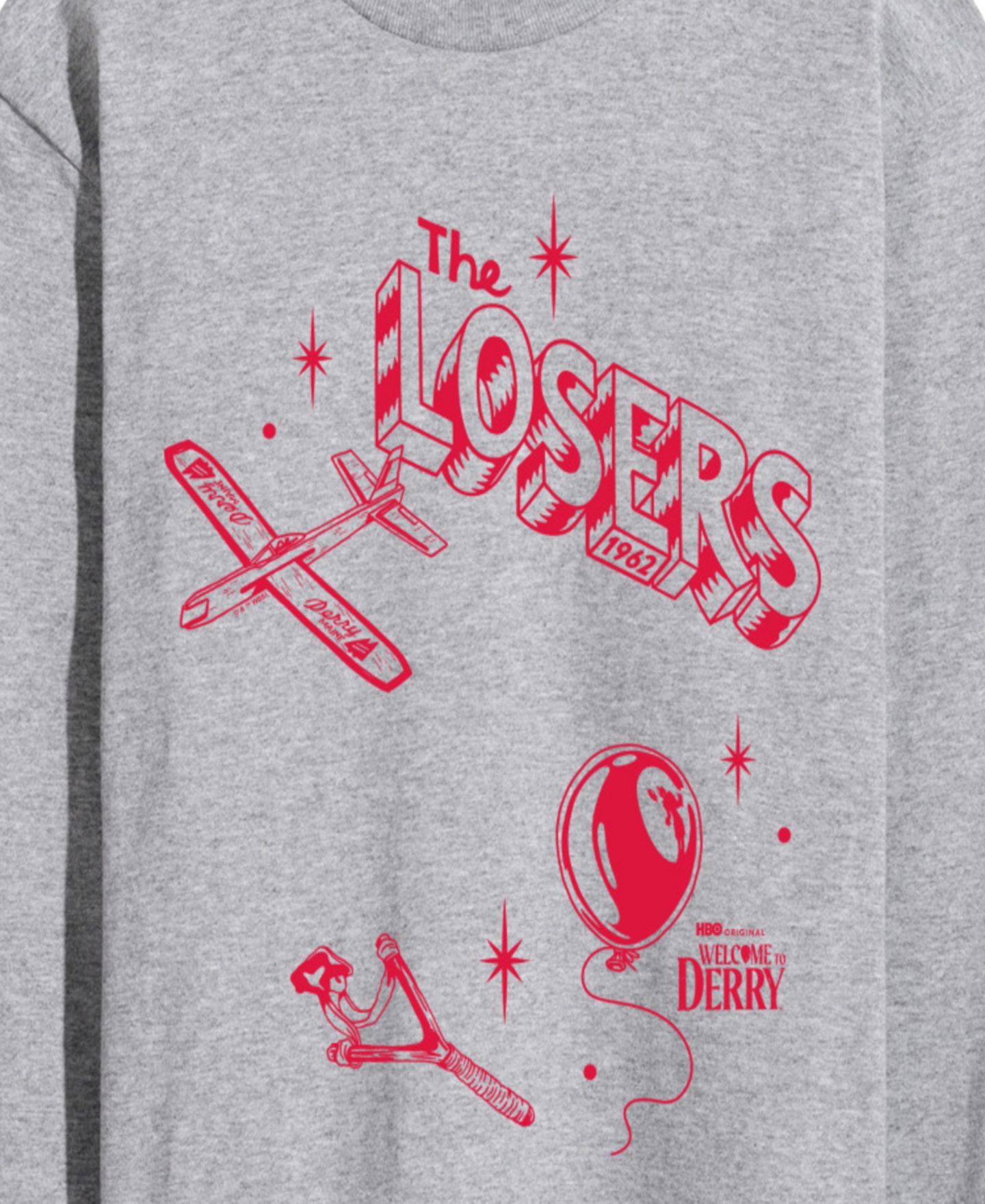 Мужская футболка AIRWAVES Welcome to Derry The Losers Long-Sleeve Graphic, цвет: Серый меланжевый — фото 3