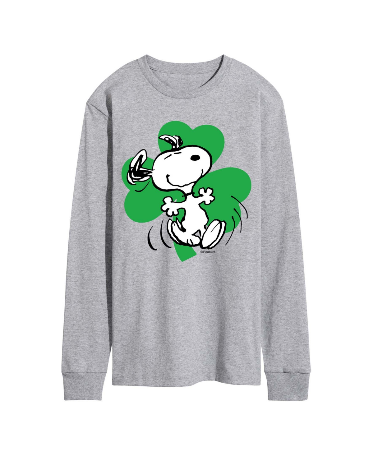 Airwaves Men's Peanuts Snoopy St. Patrick's Day Long-Sleeve Graphic T-Shirt - Gray Heather