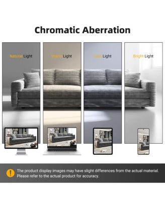 82.7" Plush Corduroy 3-Seat Sofa, Modern Comfy Upholstered Cloud Couch