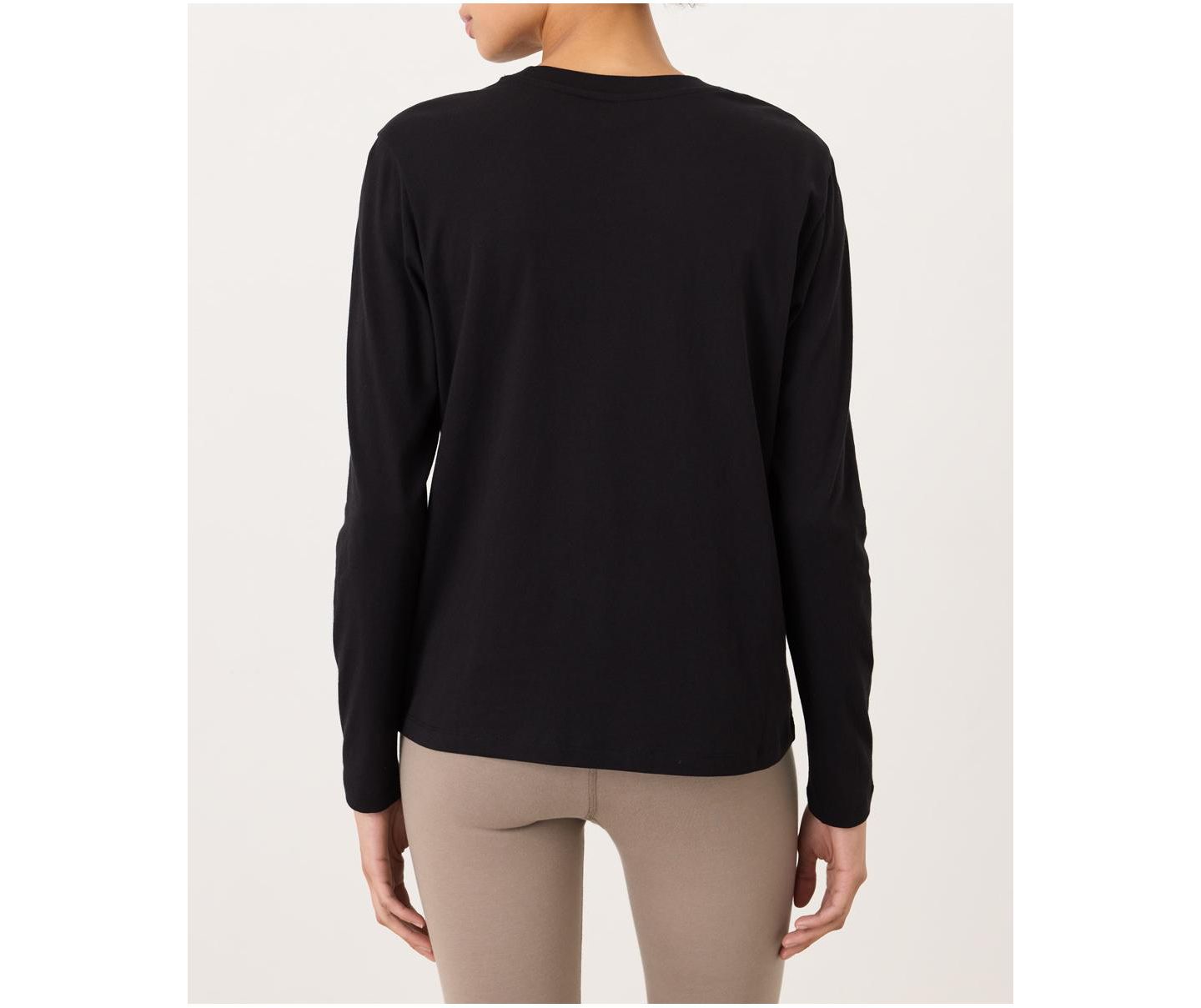 Женская футболка Pact Organic Cotton Softspun Essential Crewneck Long Sleeve, цвет: Чёрный — фото 5