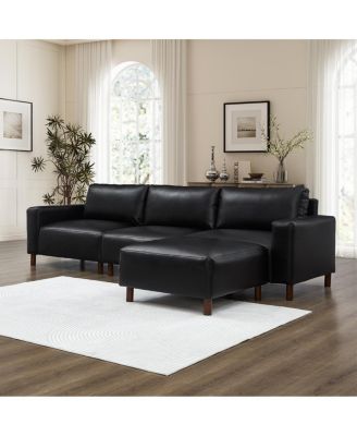 Modern Luxury Sectional Sofa Couch with Convertible Ottoman