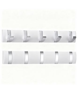 5-Drawer Retractable Aluminum Wall Hanger for Coats, Hats, Scarves