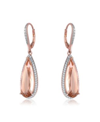 Elegant Sterling Silver Cubic Zirconia Teardrop Earrings