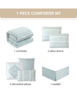 Illusa Floral 7-Pc. Comforter Set, California King