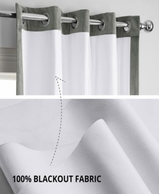 Silver Grey Grommet Signature Velvet Blackout Curtain
