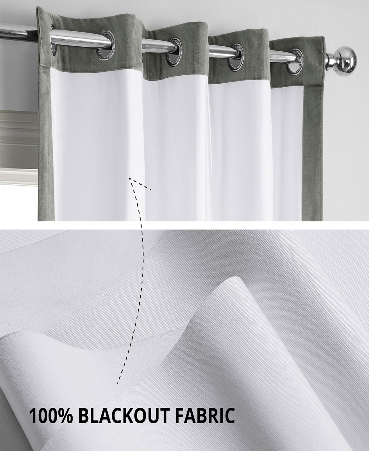 Half Price Drapes Silver Grey Grommet Signature Velvet Blackout Curtain