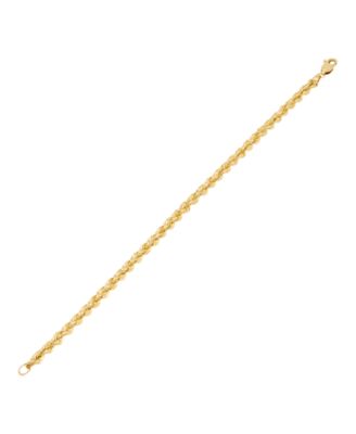 Hollow Rope Chain Bracelet in 14k Yellow Gold