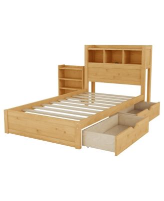 Streamdale Twin Bed with Drawers, LED Light, and Storage Headboard