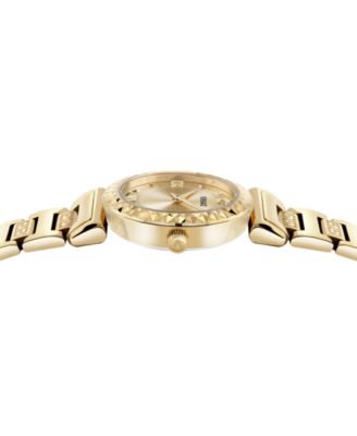 Women's Mini Vanity IP Yellow Gold Stainless Steel Bracelet Watch, 27mm