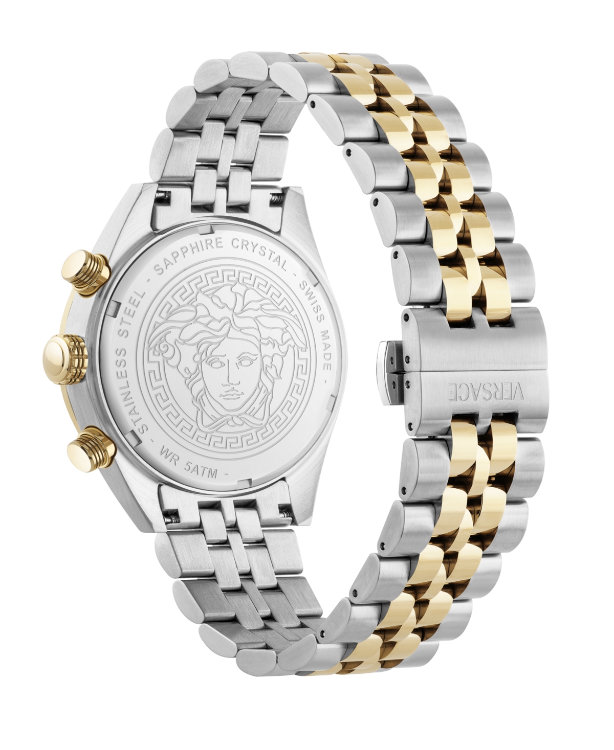 Versace Men's Athletic Two-Tone Stainless Steel Bracelet Watch, 44mm