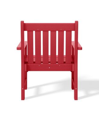 Outdoor Patio 3-Piece HDPE Adirondack Garden Chairs with Square Adirondack Side Table Set