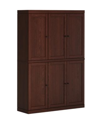 100% Solid European Oak Tall Dining Room Cabinet with Shaker Doors, Modular Design
