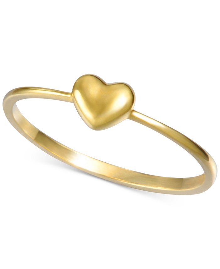 Macy's Polished Heart Ring in 10k Gold - Macy's