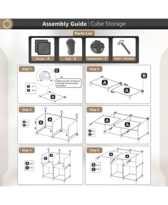 6-Cube Storage Organizer Cubby Shelf for Closet, Toys, Books, and More Space-Saving Bookshelf for Bedroom, Living Room, or Office