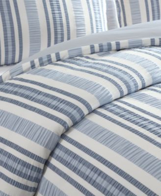 Home Seaside Stripes Textured 2-Pc. Duvet Cover Set, Twin