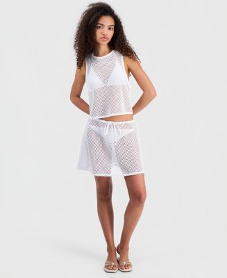 Miken Women's Crochet Tie-Waist Swim Cover Up Skirt, Macy's Exclusive ...