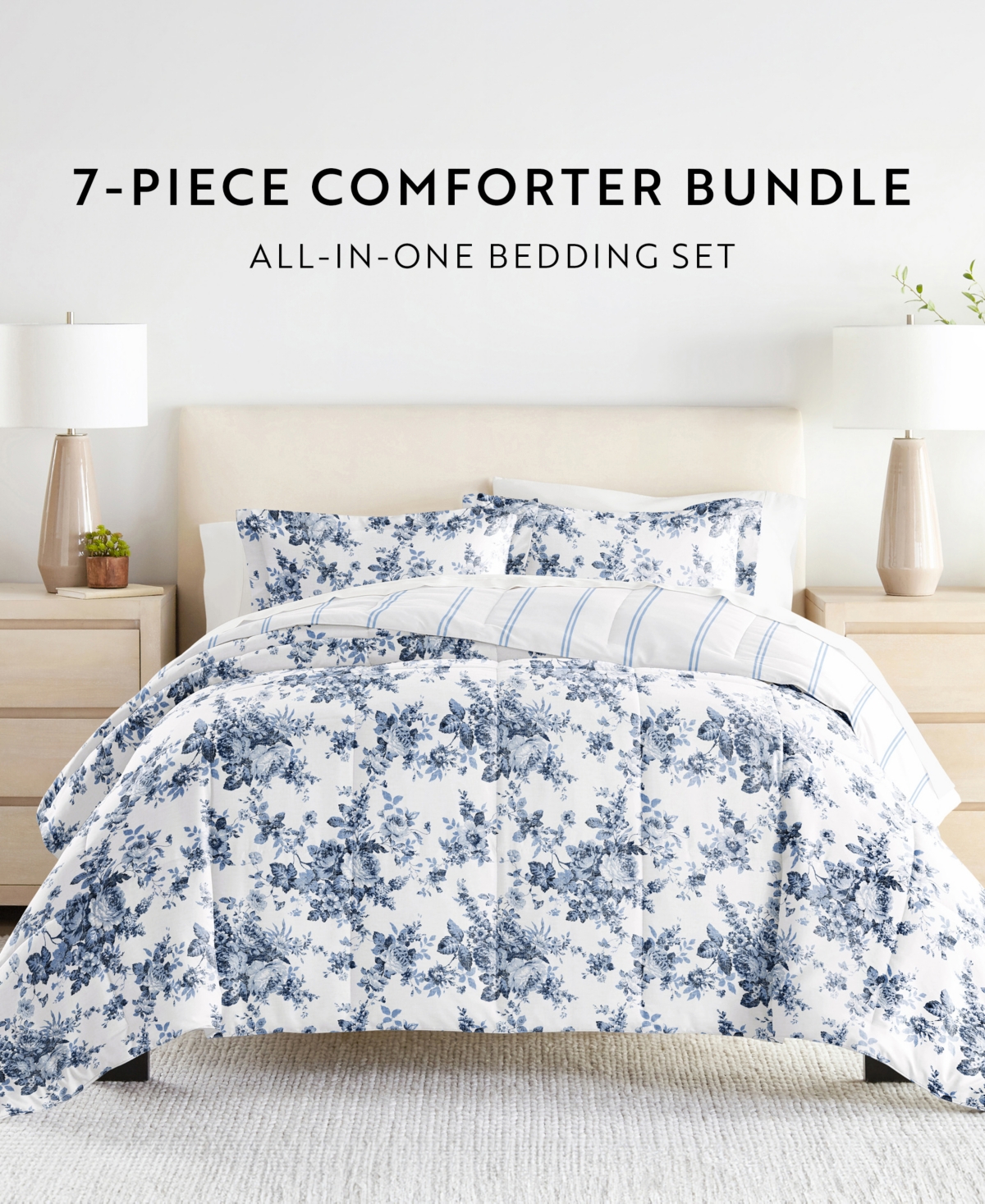 ienjoy Home Bedding Bundle Patterned 5-Piece Comforter Set