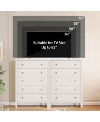 Modern 5 Drawer Tall Dresser for Bedroom, Large Clothes Storage Cabinet