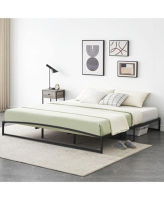 Low Bed Frame Size, 10 Inch Heavy Duty Metal Platform Bed Frame Low Profile, Mattress Foundation, No Box Spring Needed, Noise-Free